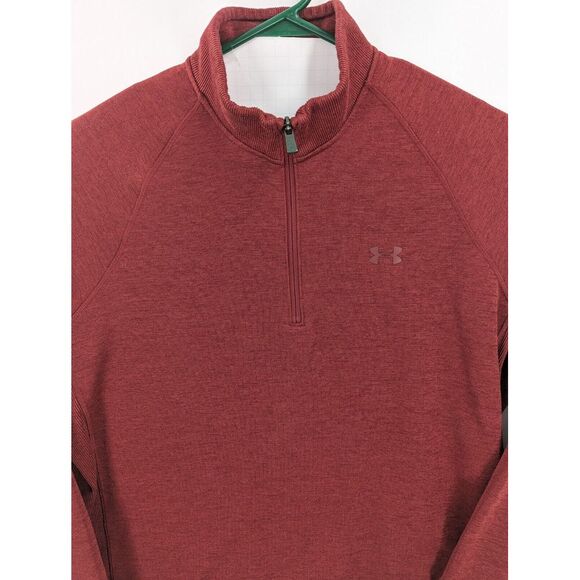 Under Armour Storm Loose Cold Gear Men's Dark Red 1/4 Pullover Sweater, XL - Picture 4 of 9